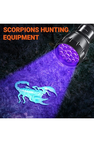 Valkyrie 21 Led 1. Kalite 395nm Güneş Işığı Ultraviyole Uv El Feneri - Blacklight - Çok Amaçlı Siyah