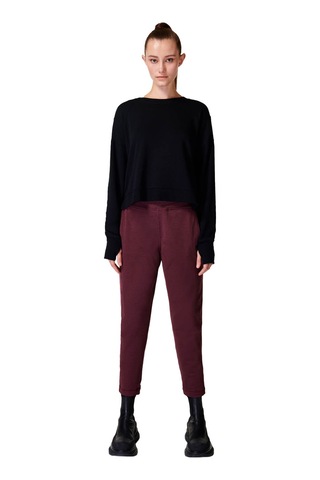 Sweaty Betty After Class Crop Sweatshirt Blk Siyah