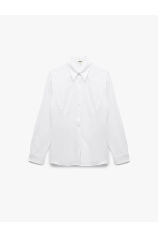Koton Regular Fit Klasik Yaka Beyaz Kadın Gömlek 6wak60035uw Beyaz