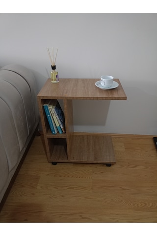 Tekerlekli Raflı C Sehpa, Koltuk Sehpası, Koltuk Yanı Sehpası, Ya