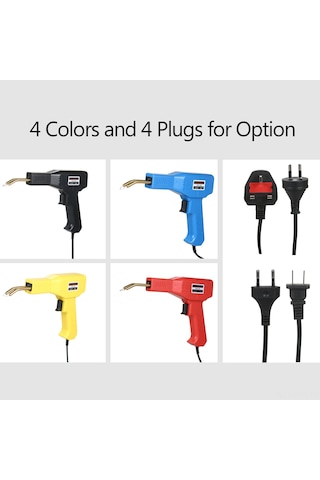 Hangfox Plastik Araba Tampon Tamir Seti: 50w Kaynak Makinesi + 200 Çivi + Teski + Pense, Kutu Paketi, Avrupa Standartı 220v Kırmızı