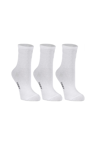 Ozzy Socks Kadın 12' Li Krem Renkli Çizgisiz Kısa Konç Tenis Çorabı Beyaz