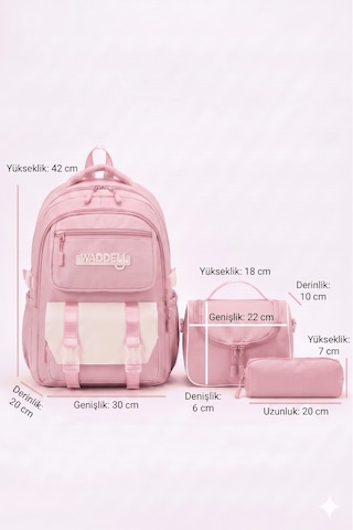 Waddell Lisansli Twill Kumas Niss Model Pembe Okul Sirt Cantasi Termal Beslenme Cantasi Ve Kalem