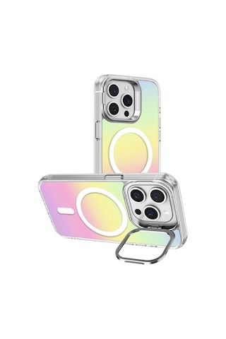 Joko iPhone 16 Pro Max Armor Magsafe Kapak Glblseme - 59 - Rainbow Renk