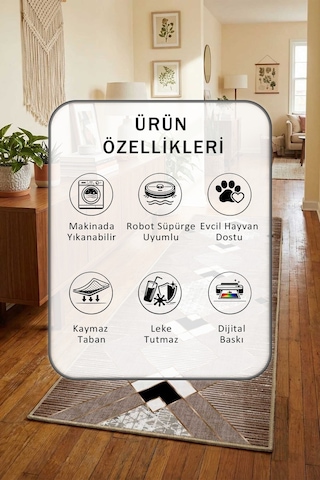 Repato Kahve Yıkanabilir Yolluk