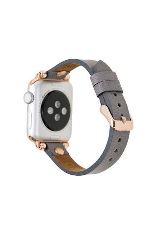 Bouletta Apple Uyumlu Watch Deri Kordon 38-40-41Mm Gt Rst9 Gri