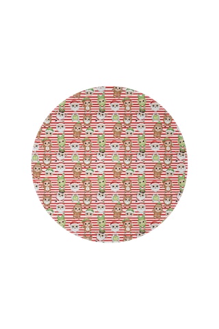 Noel Desenli 47 İnç Yuvarlak Flanel Battaniye, Yetişkin Ve Çocuk İçin, Yumuşak, Rahat Ve Hafif Noel Karakter Çizgili