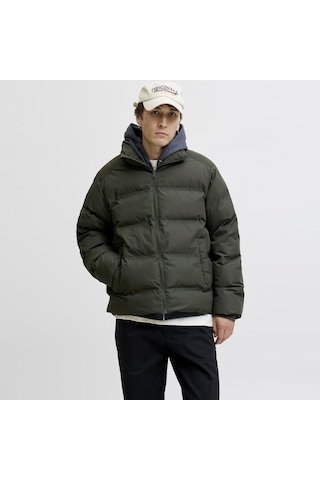 Jack & Jones Erkek Yüksek Dik Yaka Fermuarli Puffer Mont - Soho - 12278750 Rosin