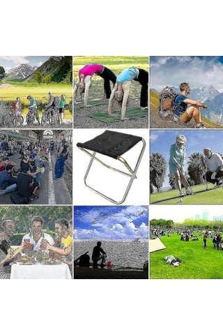 Bloomnest Küçük Taşınabilir Katlanır Tabure, Mini Kamp Sandalyesi, Altın-siyah Altın - Siyah