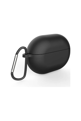 Koodmax Huawei Freebuds Pro Uyumlu Silikon Kılıf + Metal Kopça - Siyah