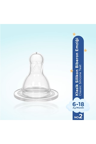 Wee Baby Yuvarlak Uçlu Silikon Biberon Emziği Normal Akış No:2 6-18 Ay