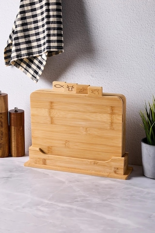 Perotti Piero 4'lü Standlı Kesme Doğrama Tahtası 16619 Ahşap