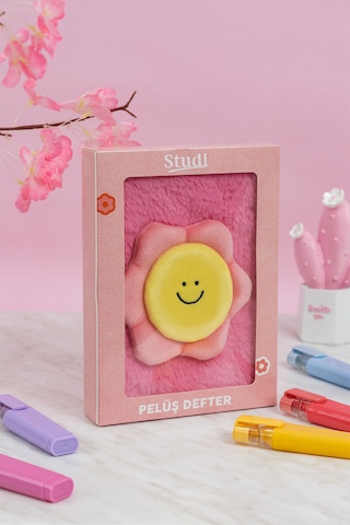 Studi Pelüş Ve Eğlenceli Defter - Çiçek Figürlü