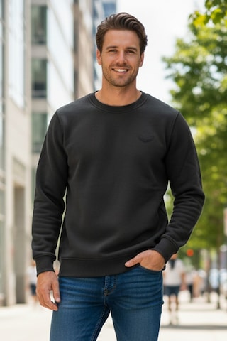 Remsa Erkek İçi Şardonlu Bisiklet Yaka Pamuklu Sweatshirt 0319 Siyah Siyah