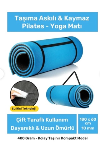 Pilates Minderi 10mm Yoga Matı Mavi - Siyah