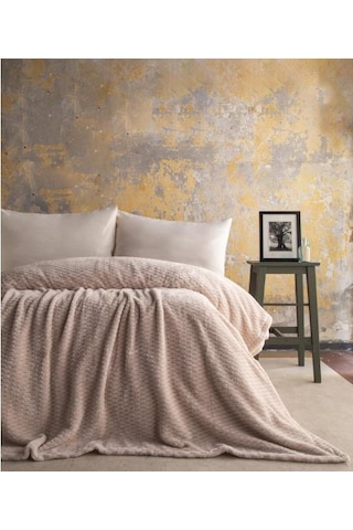 Ap Jakarlı Tek Kişilik Ekru Trusty Battaniye 160 220 Ekru