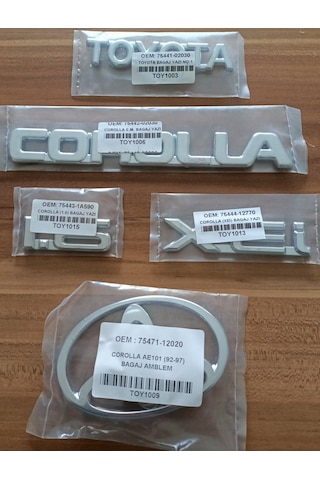 Toyota Corolla Bagaj Yazısı 1.6 Ve Xei Yazı Ve Arka Bagaj Arması Toyota Corolla Bagaj Yazısı 1.6 Ve Xei Yazı Ve Arka Bagaj Arması