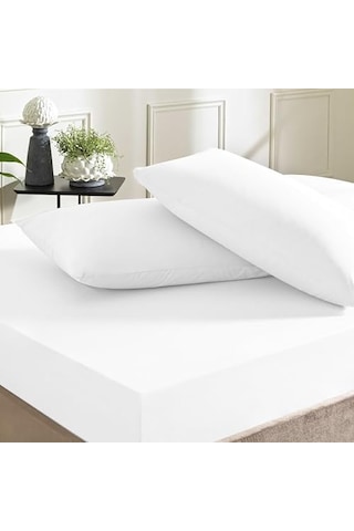 Taç Color Dreams Ranforce Çift Kişilik Fitted Çarşaf Seti Beyaz Ab Siyah Kedi