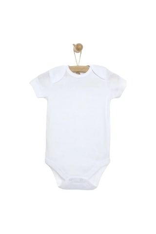 Mixibaby Mixi Baby %100 Pamuklu Çıtçıtlı Kısa Kol Bebek Body 3'lü Set Unisex Beyaz
