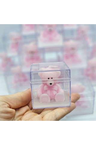 Ayıcıklı Pembe Mum Hediyelik