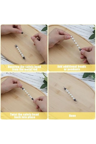 Gatherco 50 Adet Boncuklu Anahtarlık Çubuğu, Boncuk Anahtarlık Yapımı Kiti Anahtarlık Aksesuarları Tılsımlar Boncuklar Kendin Yap Boş Metal Anahtarlık