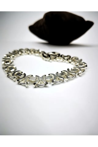 Omar Silver Erkek Euro 10 MM Beyaz Gümüş Bileklik