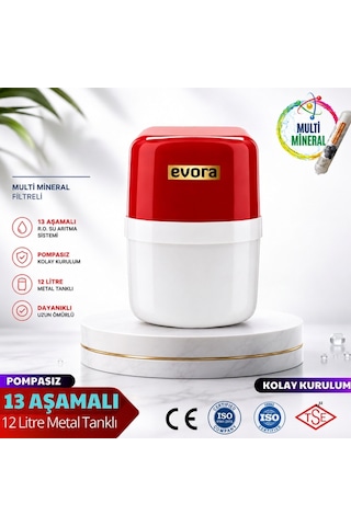 13 Aşamalı 12 Lt Kapalı Şeffaf Kasa Pompasız Su Arıtma Cihazı