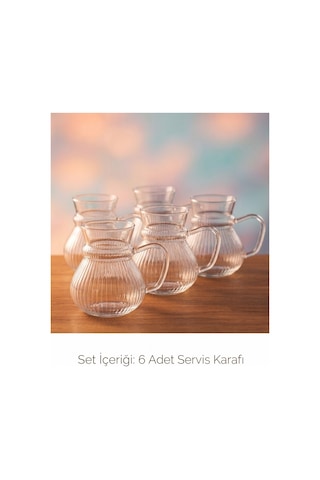 Keyf Çay Borosilikat Çizgili Cam Bardağı Seti 200ml Renkli