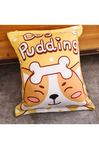 Tasarım Obje Arkadaş Hediyesi Çocuk Odası Pudding Peluş Yastık - 8 Mini Peluş - Oyuncaklı Yastık Çok Renkli