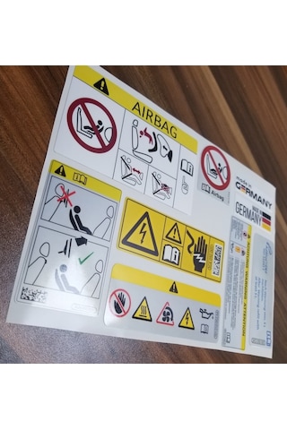 1 Set Airbag Ve Motor Uyarı Sticker 1 Set Airbag Ve Motor Uyarı Sticker