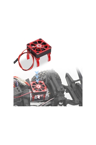 Youtek Trx-4 Scxı10 Rc4wd Tırmanma Arabaları İçin 540/550 Motor Soğutucu Fanı, Çift Kancalı, Adaptör Kablolu, Siyah