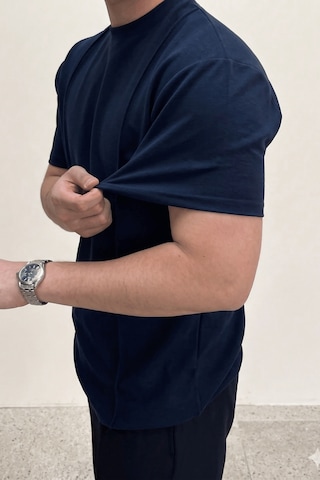 Genıus Store Erkek Tişört %100 Pamuk İnterlok Kumaş Bisiklet Yaka Premium Rahat Kalıp Tişört Lacivert