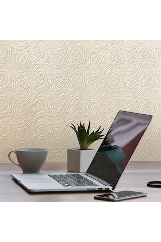 Tink 3d Kendinden Yapışkanlı Akustik Keçe Panel Dalgalı Desenli 52x98 Cm 10 Adet 5 M² Ekru