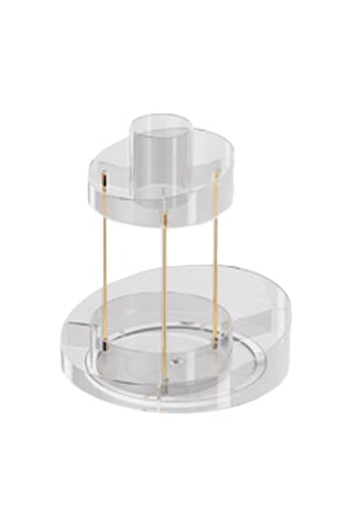 Teltree 360 Döner 2 Katlı Makup Organizatörü - Banyo Ve Tuvalet Düzenleyici Şeffaf