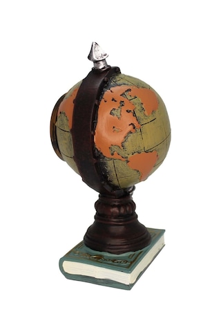 Dünya Küre Masa Saati Dekoratif Biblo M1765