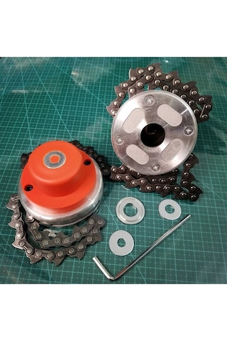 Motorlu Tırpan Universal Metal Başlık Zincirli Tırpan Aparatı Başlığı Ot Canavar Başlık