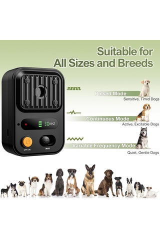 Moveevo Ultrasonik Köpek & Havlama Durdurucu - Su Geçirmez Şarjlı 3 Modlu Taşınabilir İç/dış Mekan Evcil Hayvan Eğitim Cihazı