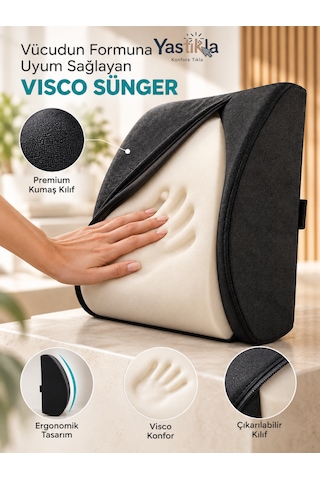 Ergonomik Ortopedik Visco Bel Destek Minderi Ofis Ev Ve Araç Koltuğu İçin Bel Yastığı