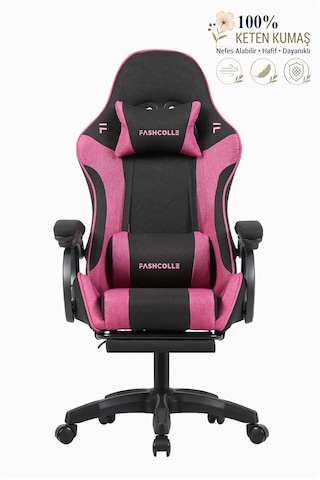 Fashcolle Dynamic Air Kumaş Pembe-siyah Masajlı Oyuncu Koltuğu