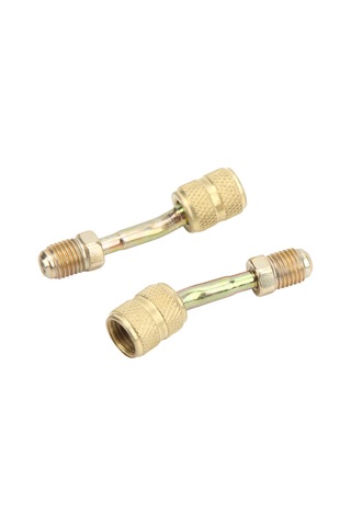 Hombey R410a Klima Adaptörü, Metal 1/4" İle 5/16" Dönüştürücü Bağlantı, Soğutma Sistemleri İçin Fluor Kaçaklarını Önleyen Şarj Portu Aparatı 2 Adet