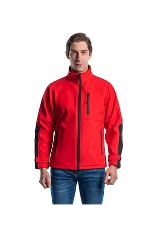 Endüstri Giyim Şensel, Softshell Mont, Kırmızı -91E679- Su Itici