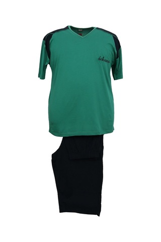 Erkek Büyük Beden Battal Boy Tişört-Kapri Pijama Takımı (545824295)