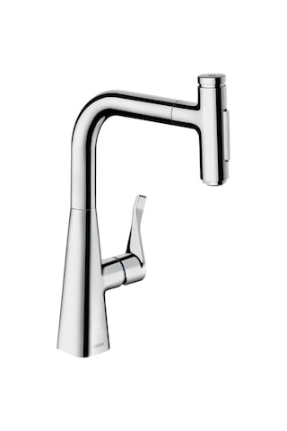 Hansgrohe Metris Select M71 Tek Kollu Eviye Bataryası 240, Çekilebilir El Duşu, 2jet, Sbox Krom krom