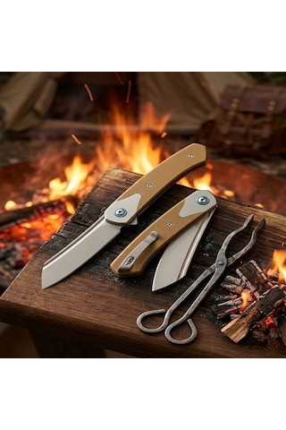 Knivox Browning Premium G10 Kabze D2 Çelik Klasik Modern Katlanır Bıçak Kahverengi