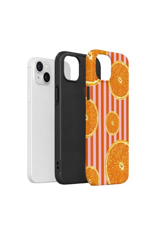 Apple iPhone Uyumlu 13 Vorian Çift Katmanlı Magsafe Kılıf Sunset Orange Grove