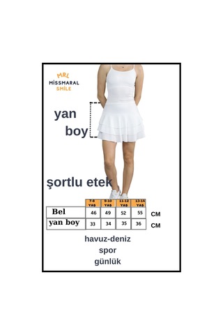 Mykonos Etek Ekru / Beyaz Içte Sabit Şortlu Yüksek Bel Likralı Bürümcük Kumaş Skirt With Shorts 4104 Ekru / Beyaz