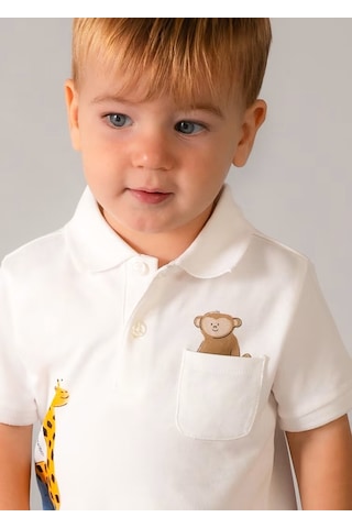 Mayoral Erkek Çocuk Polo T-shirt 1108 Krem