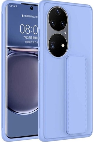 Huawei P50 Pro Kılıf Zore Qstand Kapak Lila