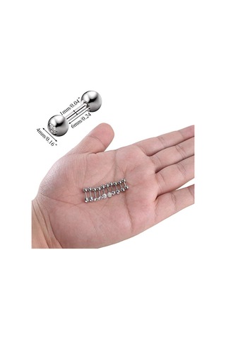 Chavin Gri Çelik 5 Takım Taşlı Bayan Erkek Küpe Piercing Eb61By (478253230) Gümüş