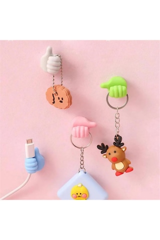 5 Li Set El Şeklinde Kablo Tutucu Yapışkanlı Sabitleyici